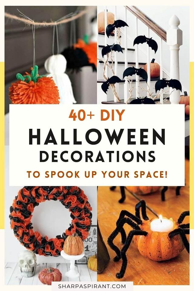 Easy DIY Halloween Decorations for Outdoor and Indoor. Check out some of our top choices for the best easy DIY Halloween decorations and crafts that are perfect outside or inside of your home! #halloween #halloweendecorations #diyhalloweendecorations #easyhalloweendecorations #halloweendecorationsforkids #halloweenpartydecor