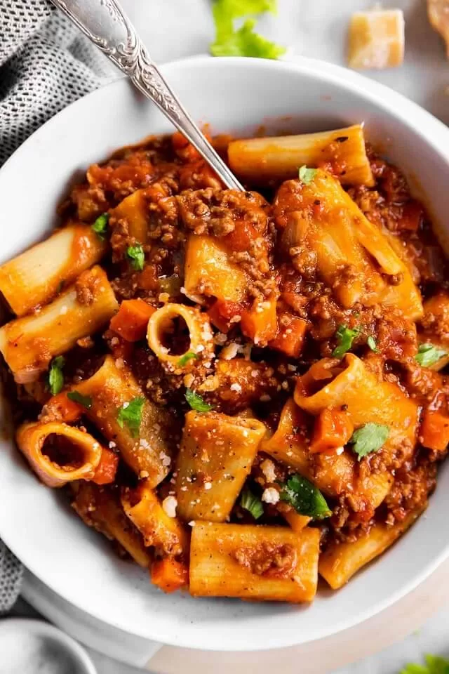 One Pot Rigatoni Bolognese