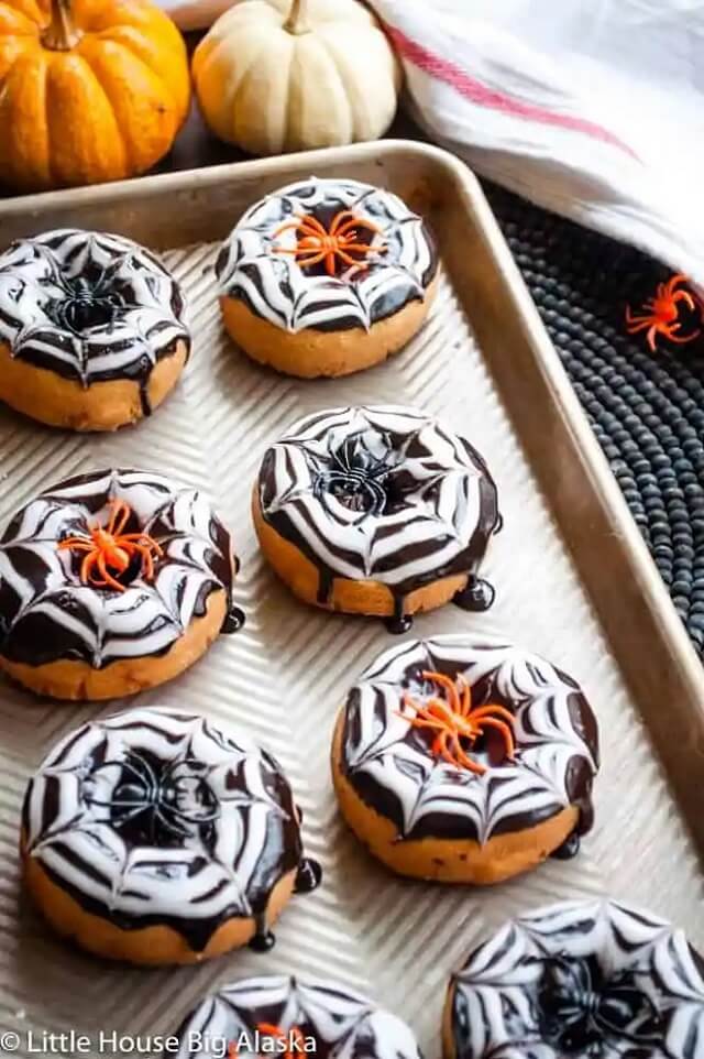 Spider Web Halloween Donuts