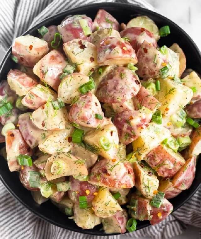 made with tender potatoes and a creamy homemade honey mustard dressing