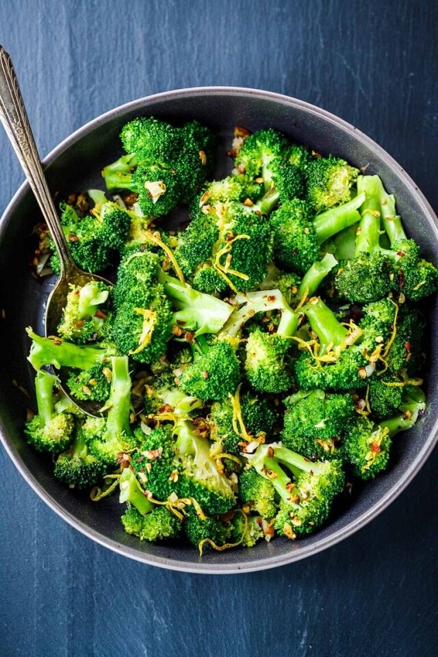 This Broccoli with Garlic, Lemon Zest, and Chili Flakes recipe is our "go-to" broccoli recipe - simple and full of flavor!
