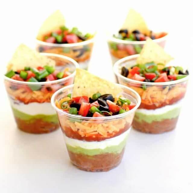 There isn't any double dipping in this recipe, unlike the conventional 7-layer bean dip!