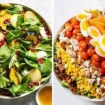 These delicious Thanksgiving salad recipes will make your celebration extra special this year. Using fresh fall ingredients including Brussels sprouts, cranberries, and turkey these Thanksgiving salad ideas are tasty and refreshing!