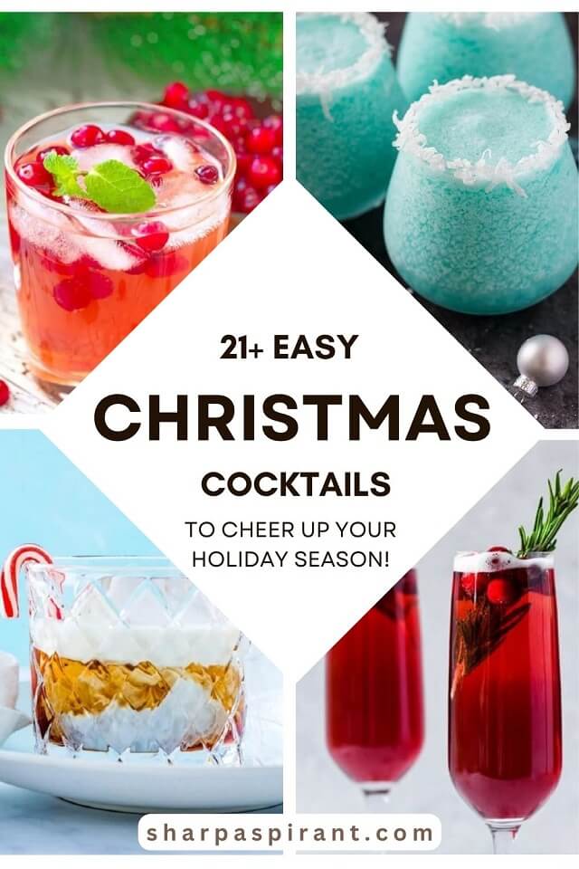 Your holiday season will be cheered up by this list of 21+ Easy Christmas cocktails! From a warm glass of eggnog to cozy cocktails with seasonal accents, there's an impressive cocktail to get everyone in the Christmas spirit and amaze all of your holiday guests.