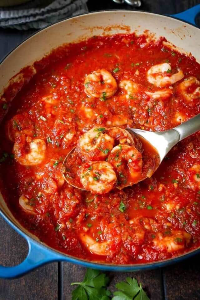 This yummy shrimp in red sauce is ready in just 30 minutes and is packed with delicious homemade tomato sauce flavor.