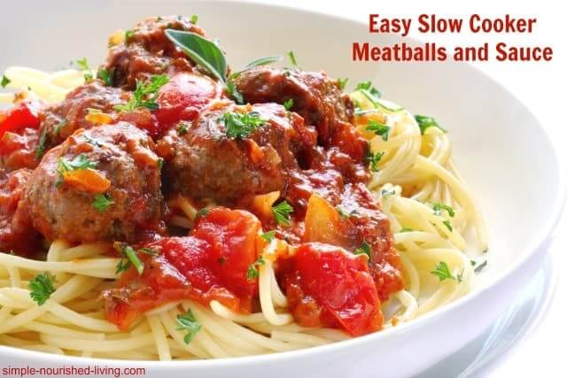 This slow cooker meatballs and sauce recipe is the perfect solution for a delicious homemade meal without any fuss!