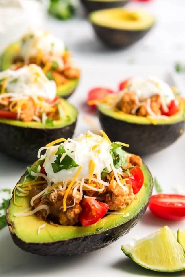 Yum, these taco-stuffed avocados are about to become a staple in our weekly dinner menu!