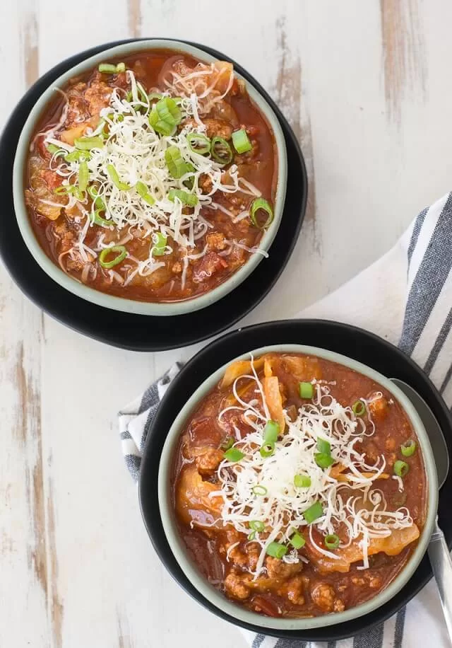 With just under 6 net carbs per serving, this soup is packed with meat  and veggies, making it the perfect low-carb meal for any time of year.