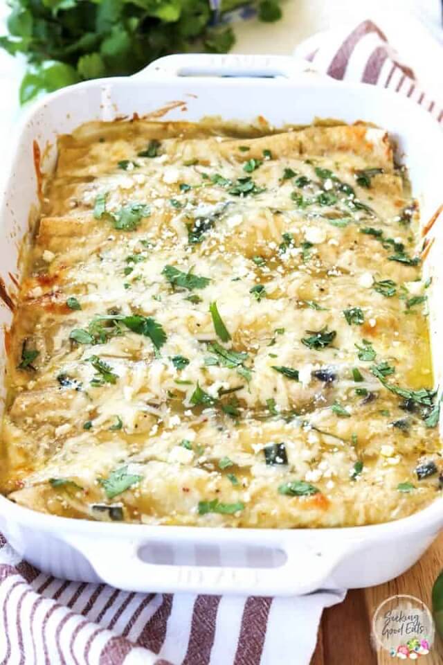 Packed with succulent shrimp, tender scallops, and delectable crab, these enchiladas are seriously the epitome of deliciousness.