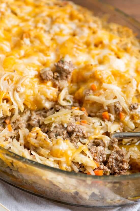 Cheesy Ground Beef and Hashbrown