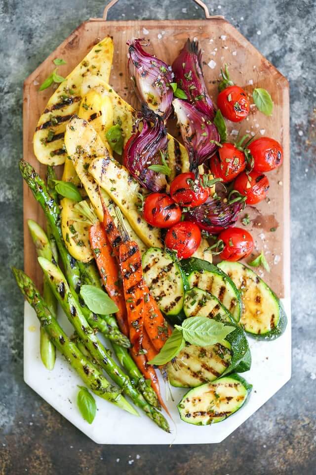 Fire up the grill and showcase the season's best produce with a colorful grilled vegetable platter.