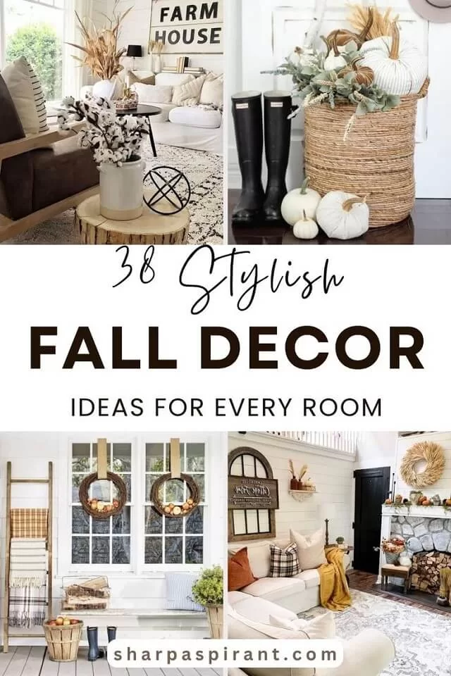 Beautiful and cozy fall decor ideas for the home to warm you up this autumn! Find some great ideas for the living room, front porch, dining room, and more! fall decorations diy | fall decor mantle | fall decor outdoor | fall decor 2020 trends | Image Via Liz Marie Blog