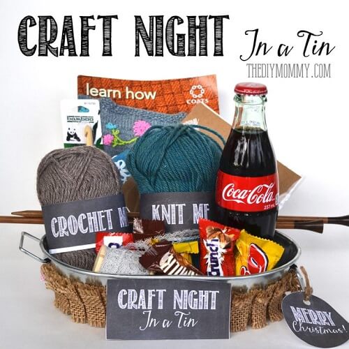 Speaking of crafters, here’s a complete craft kit packaged in a basket!