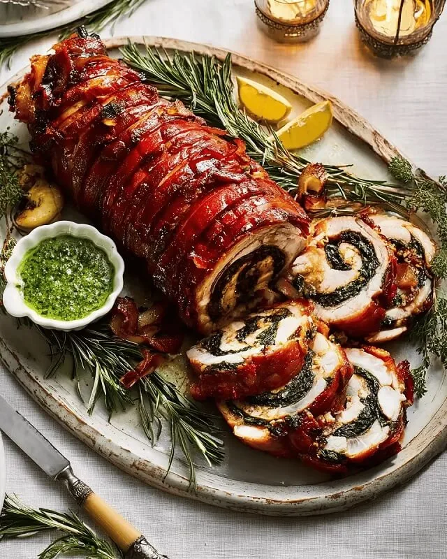 Porchetta with Lemony Herb Sauce