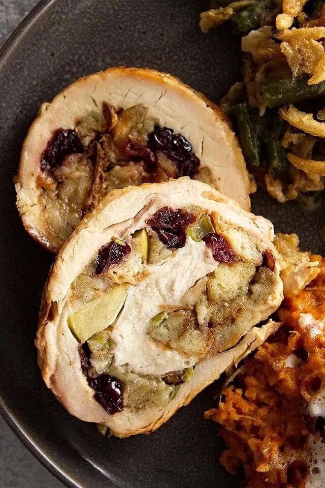 Apple Cranberry Stuffed Turkey Breast