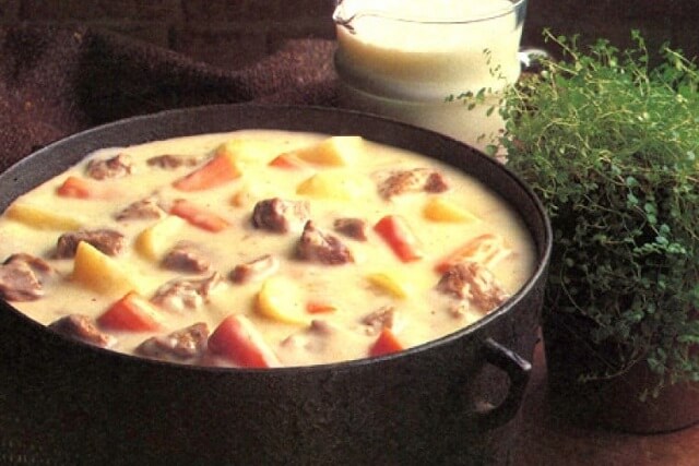 A touch of cream or milk transforms this hearty stew into a velvety, indulgent delight.