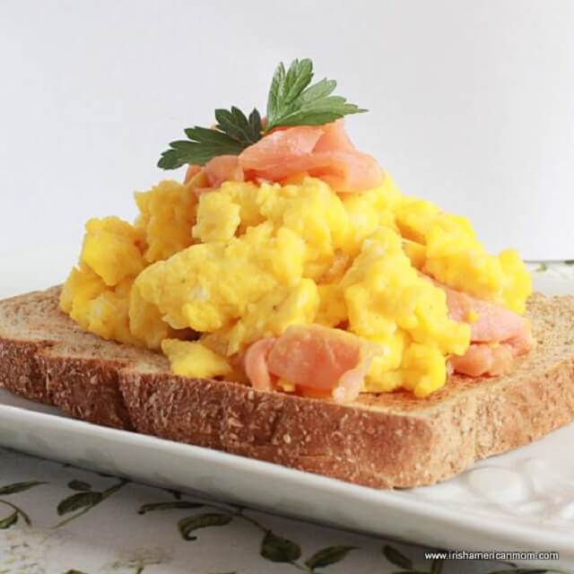 Buttery, creamy scrambled eggs meet delicate Irish smoked salmon.