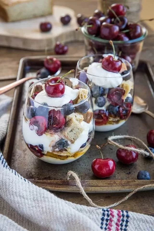 Patriotic Parfaits with Pound Cake