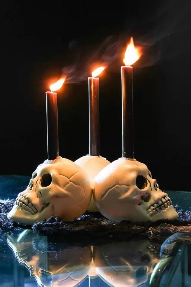 Skull Candle Holders