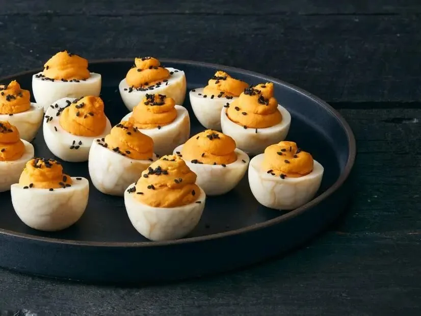 Halloween Deviled Tea Eggs
