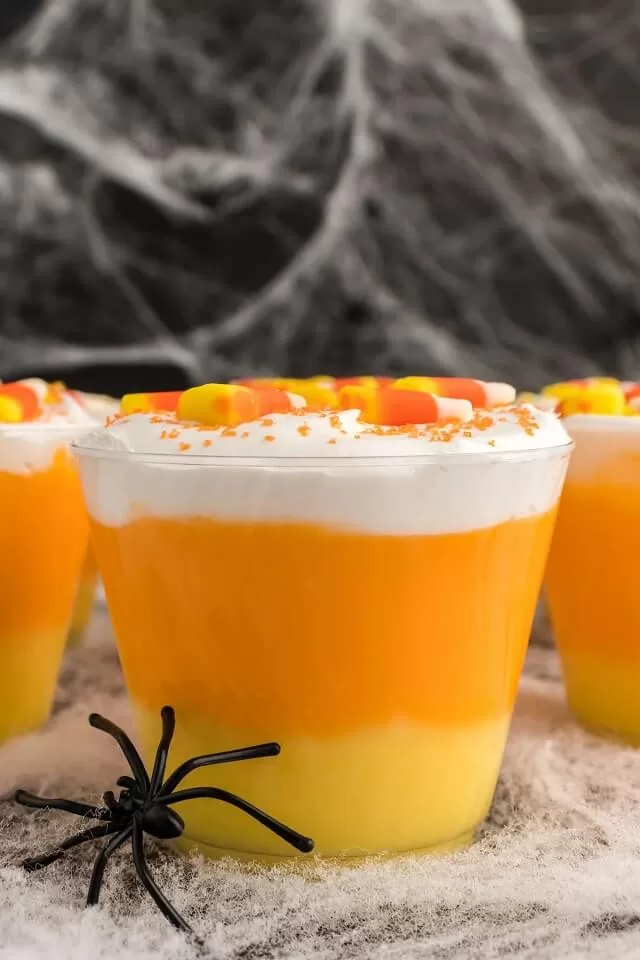 Candy Corn Layered Pudding Dessert