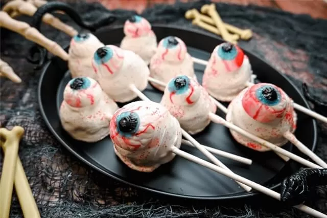 Spooky Eyeball Red Velvet Cake Balls