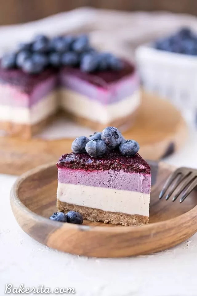 Vegan No-Bake Blueberry Cheesecake