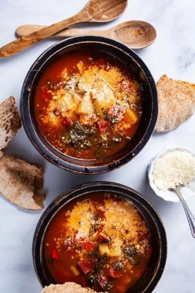 Vegetable Soup with Parmesan
