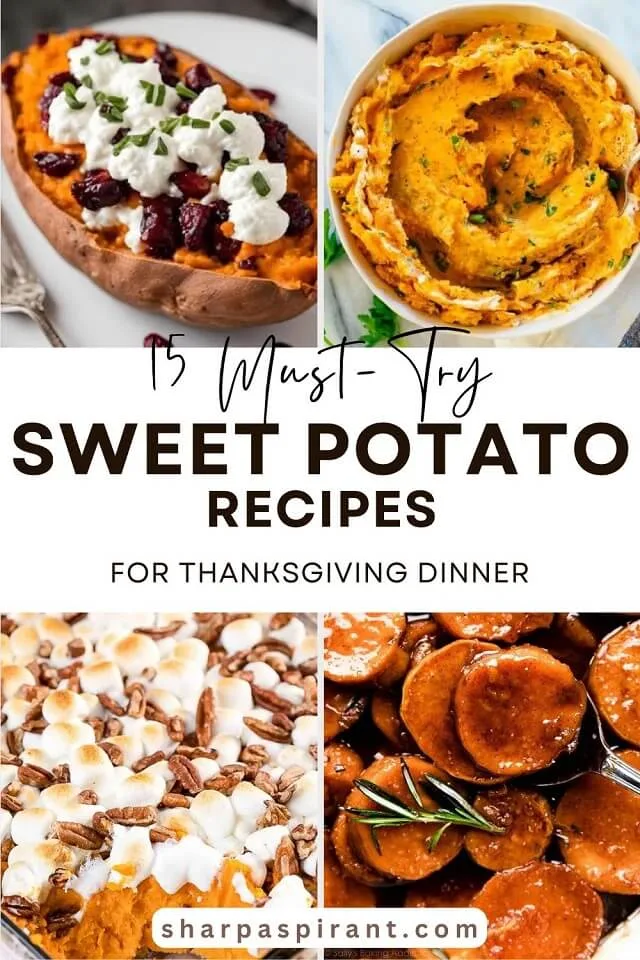 Find 15 sweet potato recipes for Thanksgiving, from creamy casseroles to classic pies, perfect for adding cozy flavor to your feast.