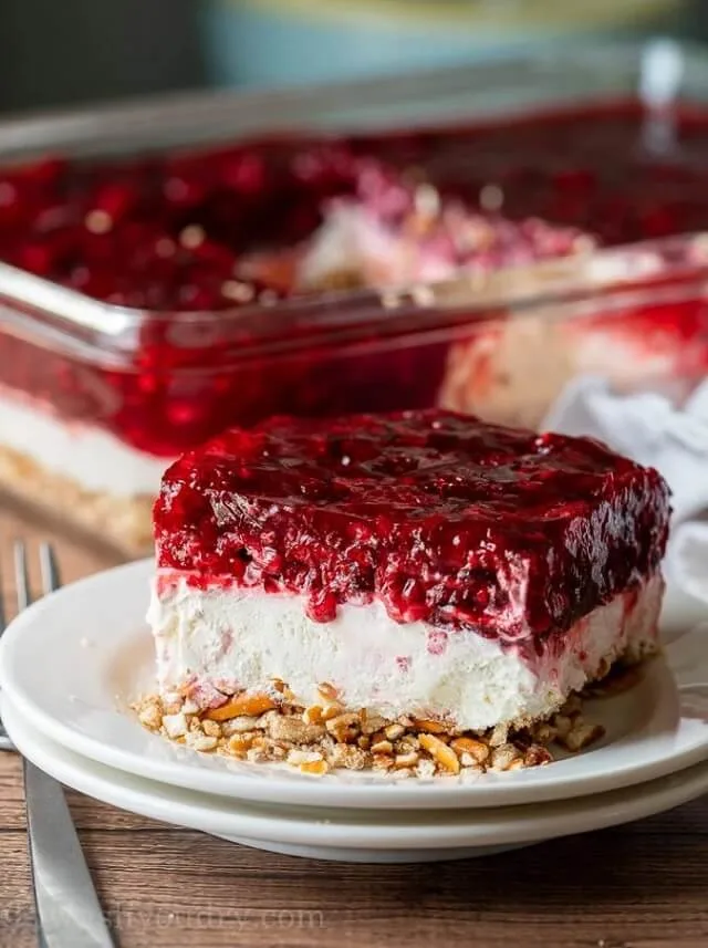 Raspberry Pretzel Salad Recipe