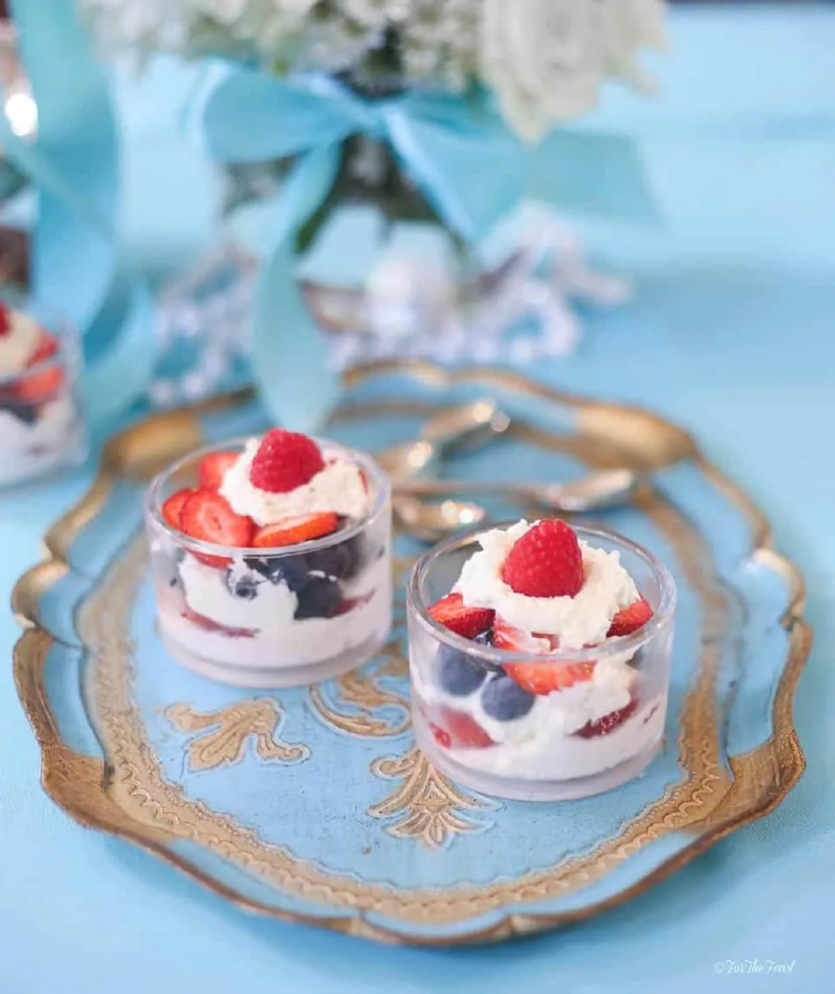 berry mascarpone parfaits for a Memorial Day dessert table
